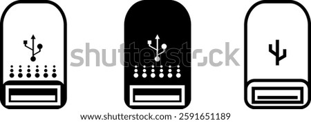 USB charging port backpack icon , Vector illustration