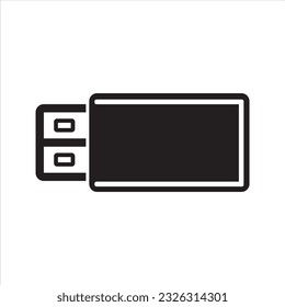 Icono de chip Usb. Icono de unidad flash Usb. Vector y glifo