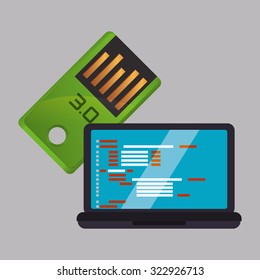 USB  concept and technology icons design, vector illustration 10 eps graphic.