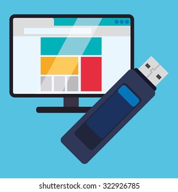 USB  concept and technology icons design, vector illustration 10 eps graphic.