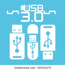 Usb concept with technology icons design, vector illustration 10 eps graphic.