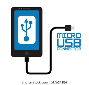 Usb concept with technology icons design, vector illustration 10 eps graphic.