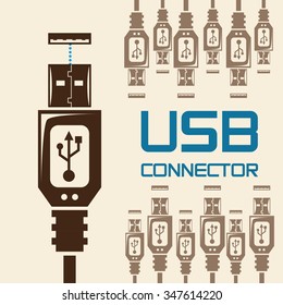 Usb concept with technology icons design, vector illustration 10 eps graphic.