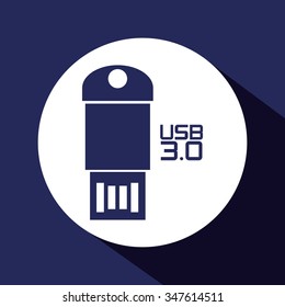 Usb concept with technology icons design, vector illustration 10 eps graphic.