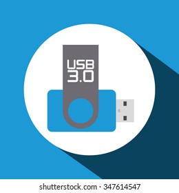 Usb concept with technology icons design, vector illustration 10 eps graphic.