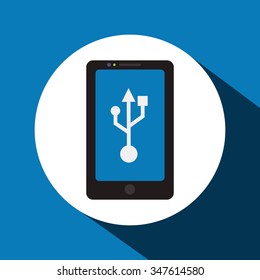 Usb concept with technology icons design, vector illustration 10 eps graphic.