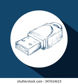 Usb concept with technology icons design, vector illustration 10 eps graphic.