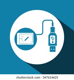 Usb concept with technology icons design, vector illustration 10 eps graphic.