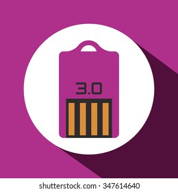 Usb concept with technology icons design, vector illustration 10 eps graphic.