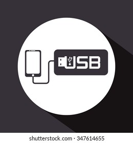 Usb concept with technology icons design, vector illustration 10 eps graphic.