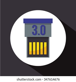 Usb concept with technology icons design, vector illustration 10 eps graphic.