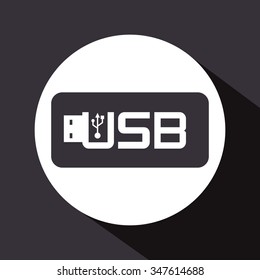 Usb concept with technology icons design, vector illustration 10 eps graphic.