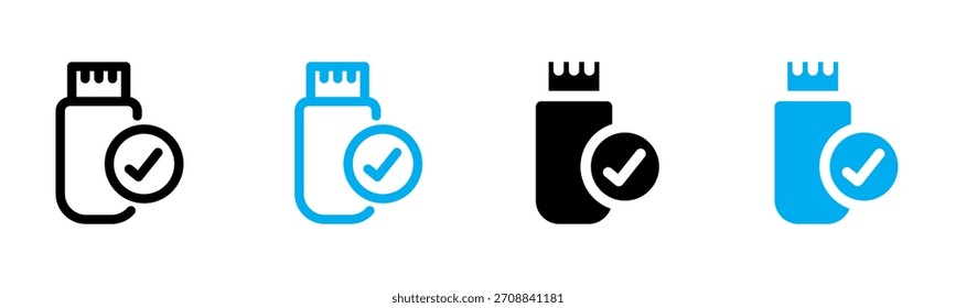 Icono Conectado Usb Ilustración vectorial De Estilo Múltiple