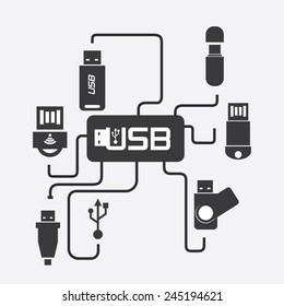 usb connection design, vector illustration eps10 graphic 