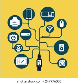 usb connection design, vector illustration eps10 graphic 