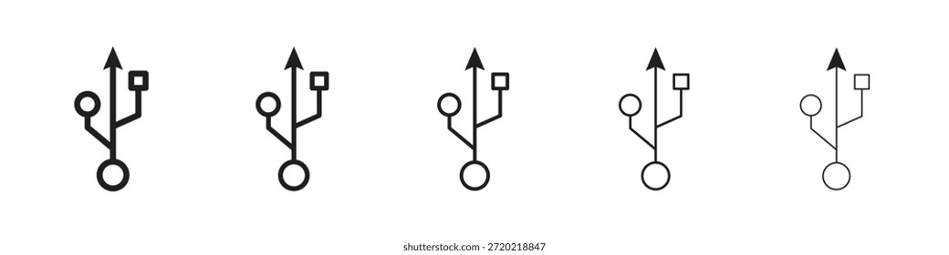 Design, Logo, App, Benutzeroberfläche für USB-Anschlüsse. Vektorgrafik, EPS