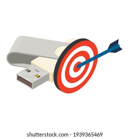 Usb connection icon. Isometric illustration of usb connection vector icon for web
