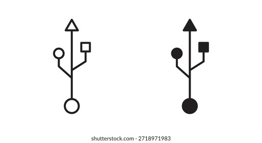 Symbol für USB-Verbindung. Symbol, Logo-Abbildung. Grafiksymbolsatz