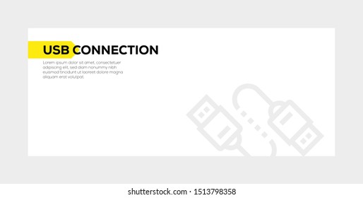 USB CONNECTION AND ILLUSTRATION ICON CONCEPT