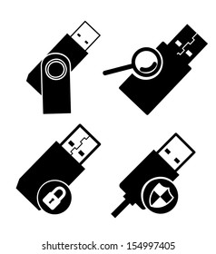 usb connection over white background vector illustration  