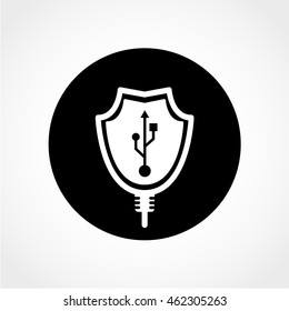 usb connection plug Icon Isolated on White Background