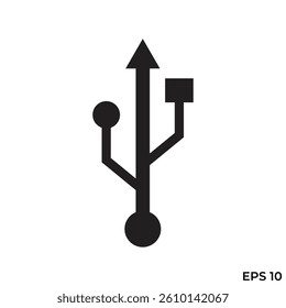 usb connection symbol flat icon vector