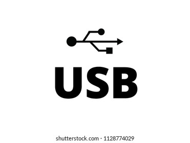 Usb Connection Symbol Port Black Illustration Stock Vector (Royalty ...