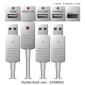 USB connections editable website buttons