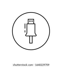 USB, connector icon. Simple line, outline vector elements of connectors and cables icons for ui and ux, website or mobile application