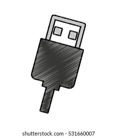 usb connector isolated icon vector illustration design