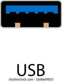 USB connector for a mouse, keyboard, peripherals on a transparent background