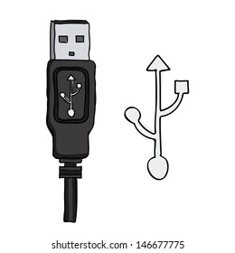 usb connexion over white background vector illustration 