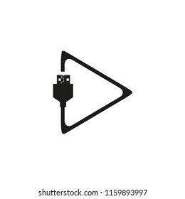 USB cord in the form of a triangle icon