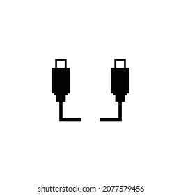 usb data cable icon isolated on white background