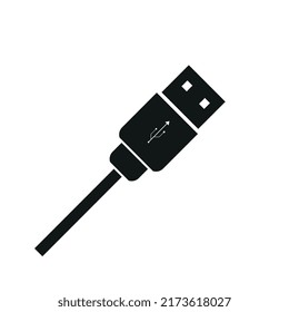 USB - Data Cable Icon Vector on White Background