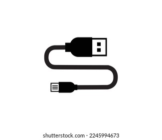 icono del vector del cable de datos USB