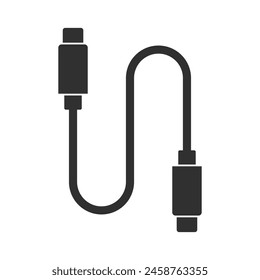 USB Data Charging Cable Glyph Icon Vector