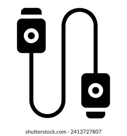 usb data Glyph Icon Background White