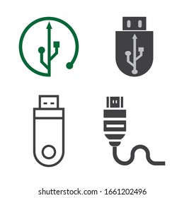 USB data transfer logo vector template