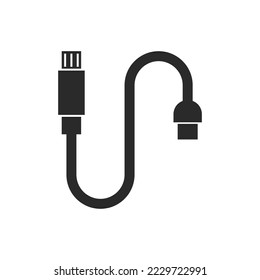 USB data transfer,cable icon logo vector template flat design