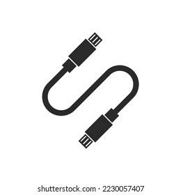 USB data transfer,cable icon logo vector template flat design