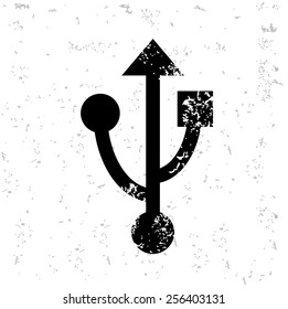 USB design on old paper,grunge vector