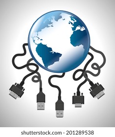 USB design over white background, vector illustration