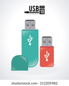 USB design over white background, vector illustration