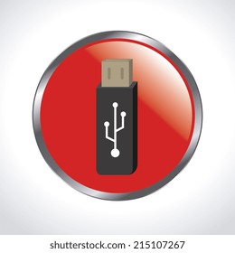USB design over white background, vector illustration