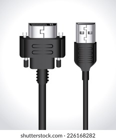 USB design over white background, vector illustration