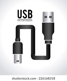 USB design over white background, vector illustration