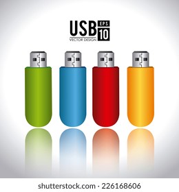 USB design over white background, vector illustration
