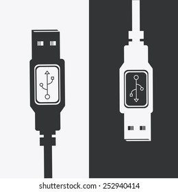 USB design over white background, vector illustration.