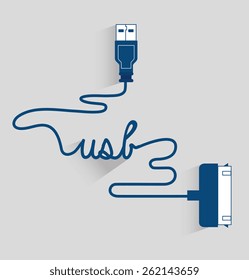 USB design over white background, vector illustration.